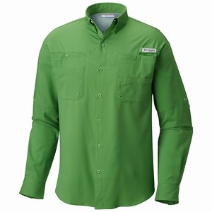 Columbia PFG Tamiami™ II Långärmad Tröja - Slim Fit Herr Gröna (HKOXG1592)